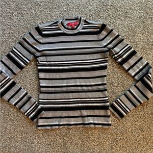 Black and white and grey stripped guess sweater